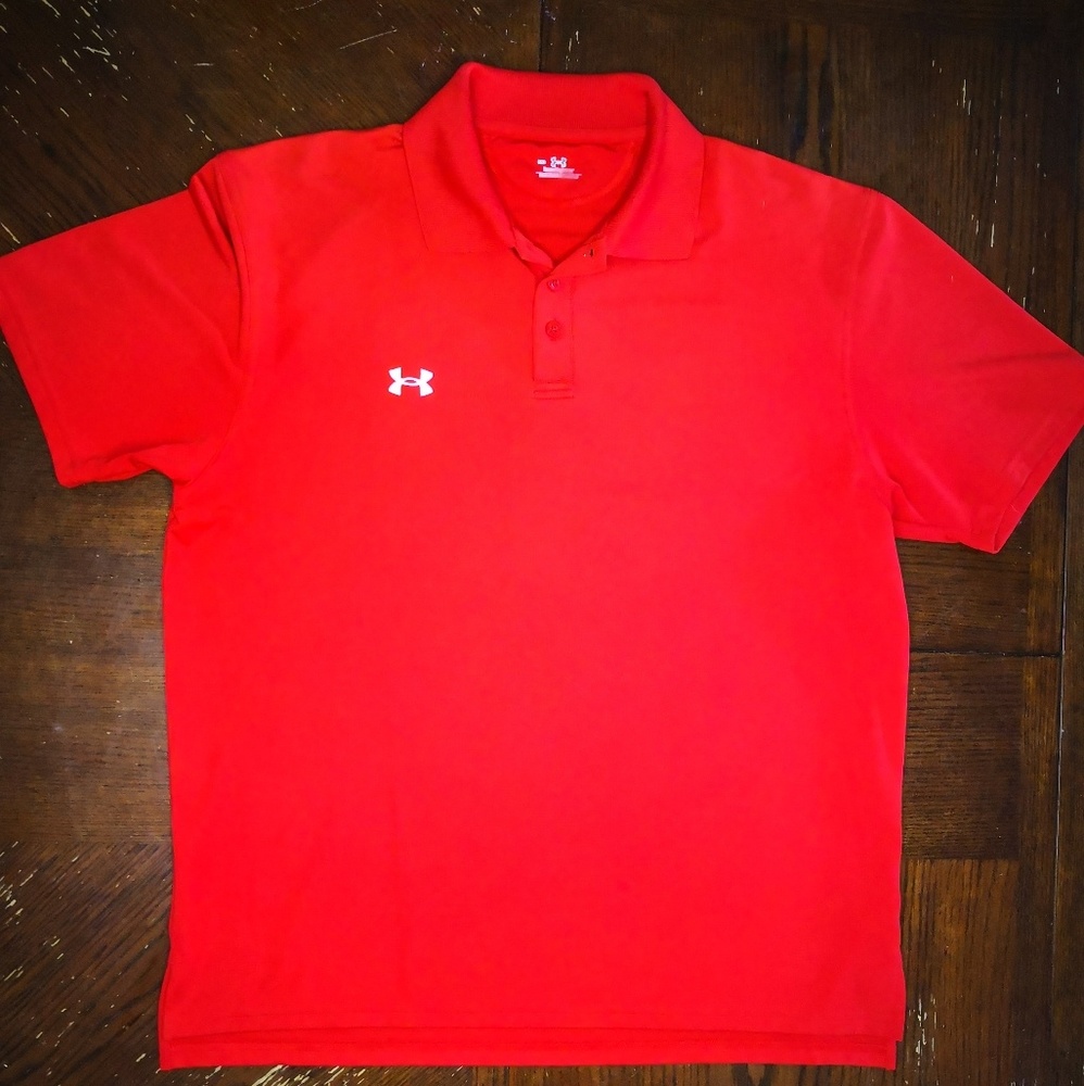 Under Armour Red Heat Gear Golf Polo Red
